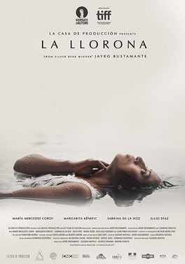 Poster for "La LLorona" showing a woman half-submerged in water