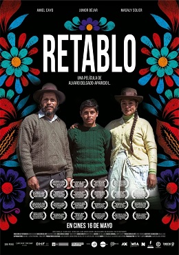 Poster for "Retablo" showing the main cast posing for a picture