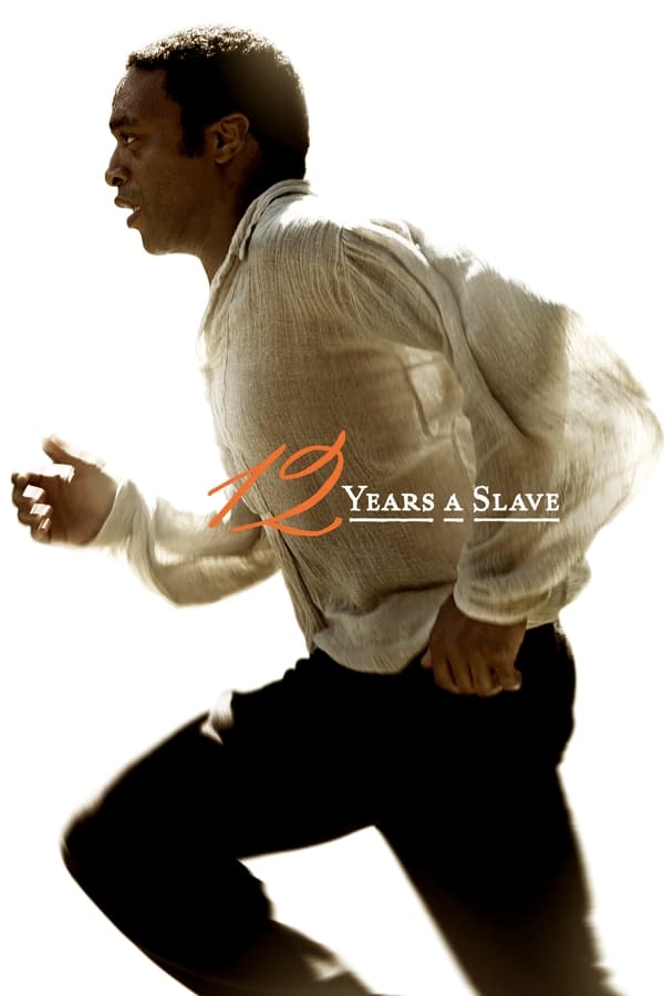 Poster for "12 Years a Slave" featuring a man running