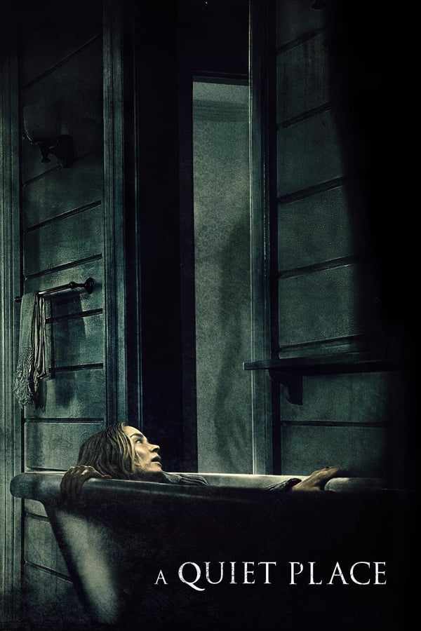 Poster for "A Quiet Place" featuring a woman laying in a bathtub