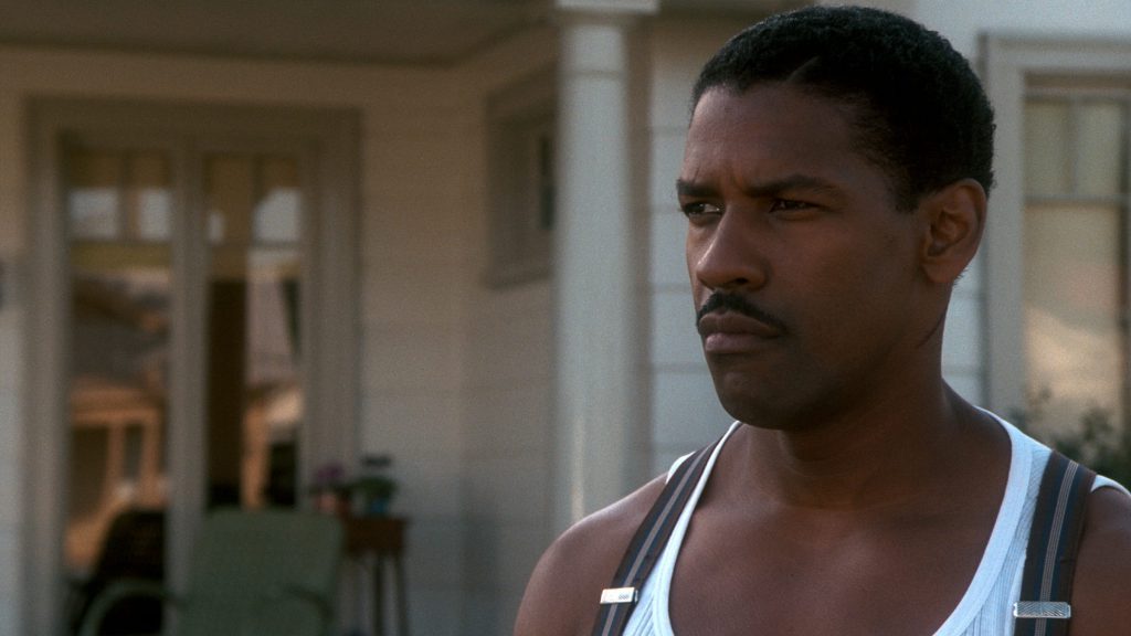 Still from "Devil in a Blue Dress" featuring Denzel Washington staring at something off screen