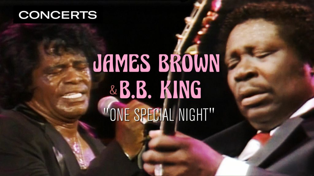 Photo of James Brown and B.B. King performing