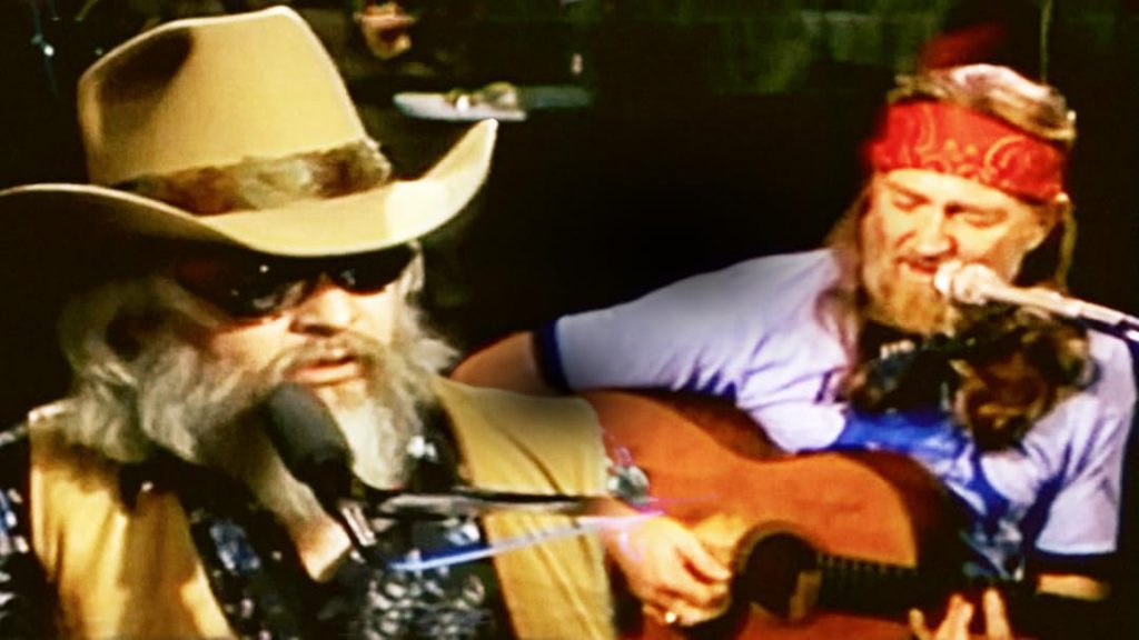 Photo of Willie Nelson and Leon Russell performing