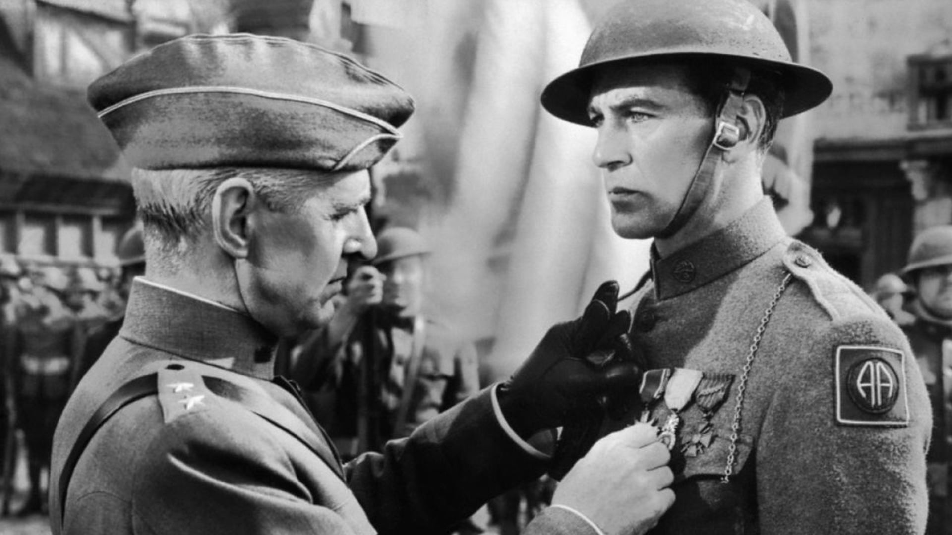 A soldier receiving a medal.