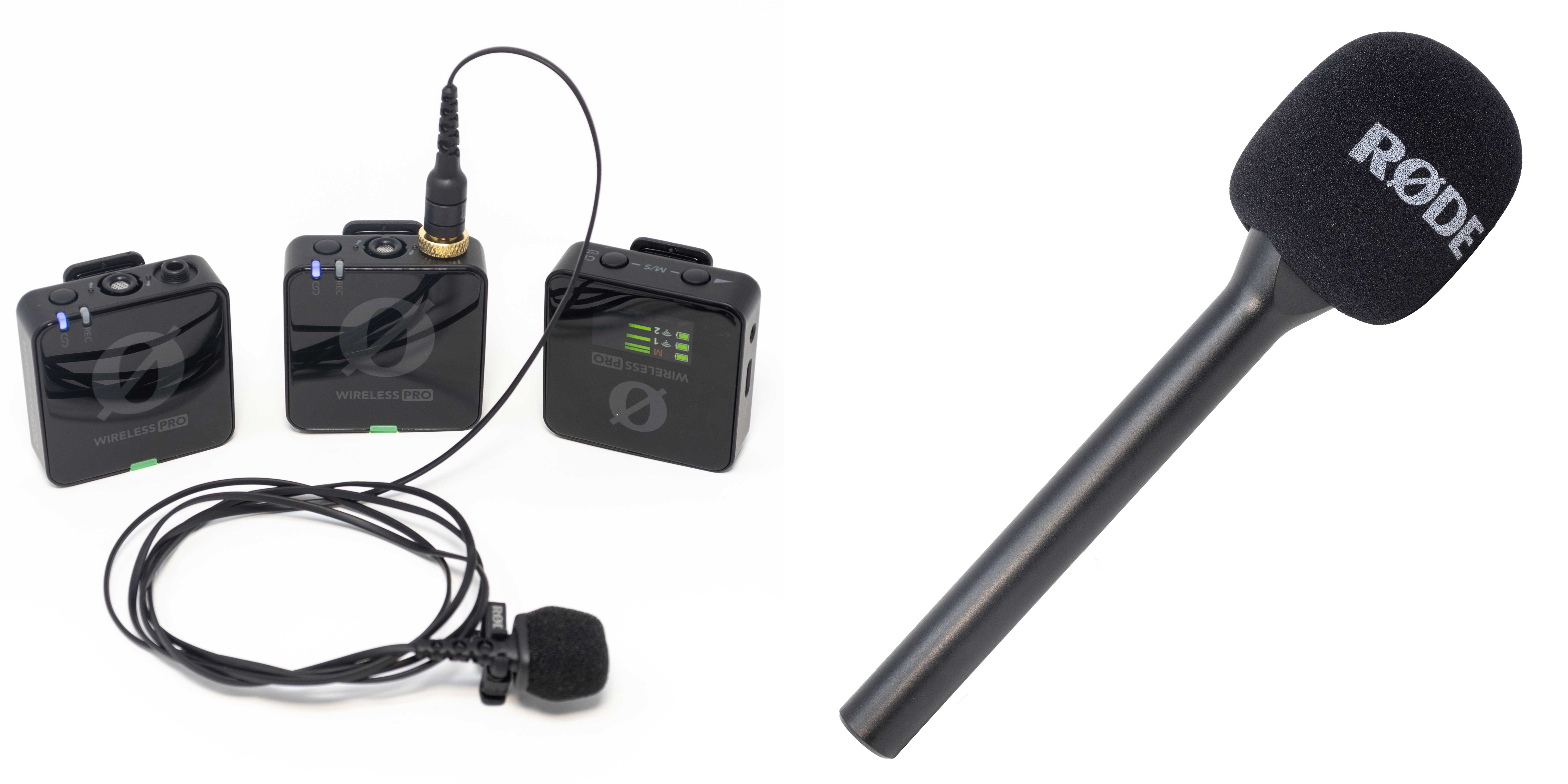 The RODE Wireless Pro and Interview Go microphone set.