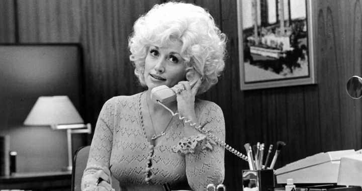 Dolly Parton on the set of 9 to 5