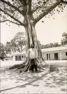<img src="Krummes_0001" alt="Dan Krummes standing under a tree by a school.">